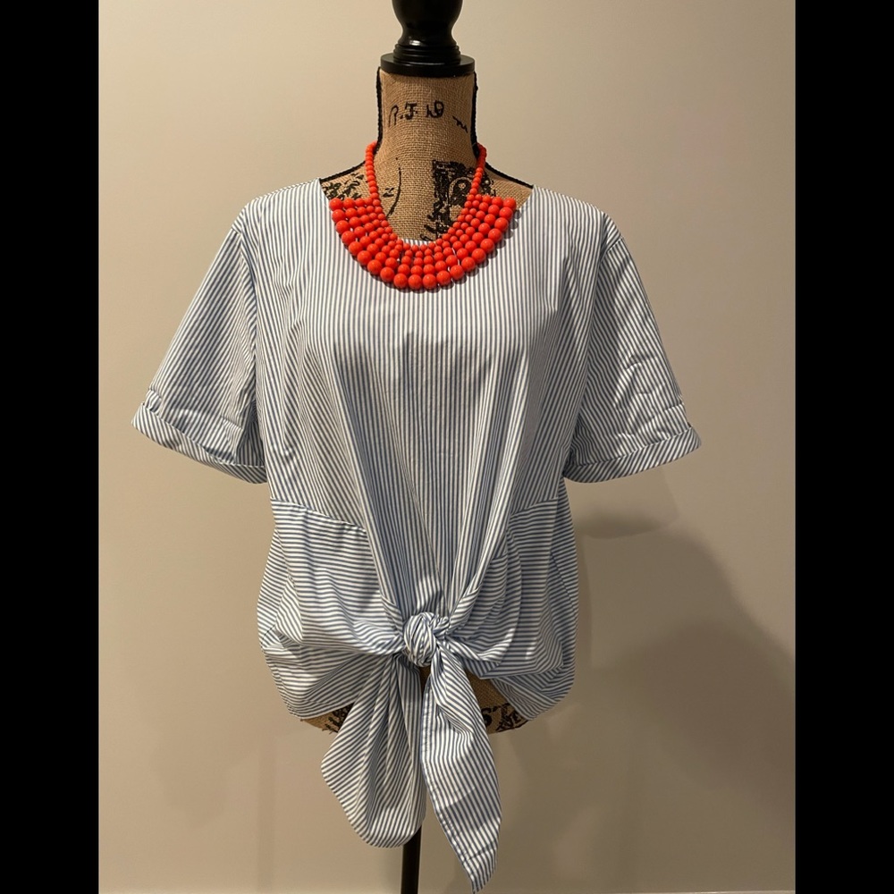 Ann Taylor Tie Waistband Blouse